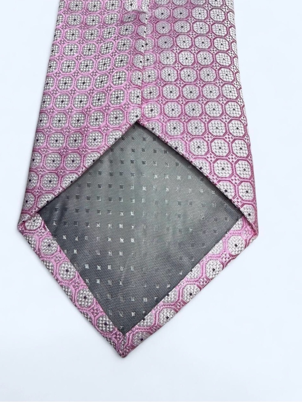Yves Saint Laurent Pink Geometric Silk Tie - Picture 3 of 7